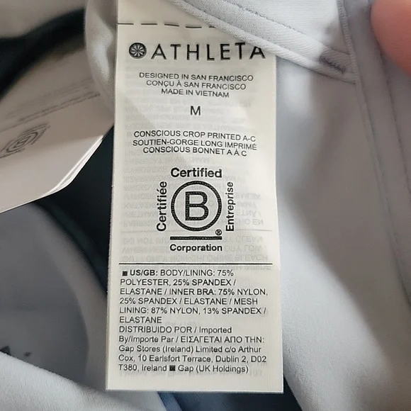 Athleta Conscious Crop A-C Printed Bra - Picture 10 of 14